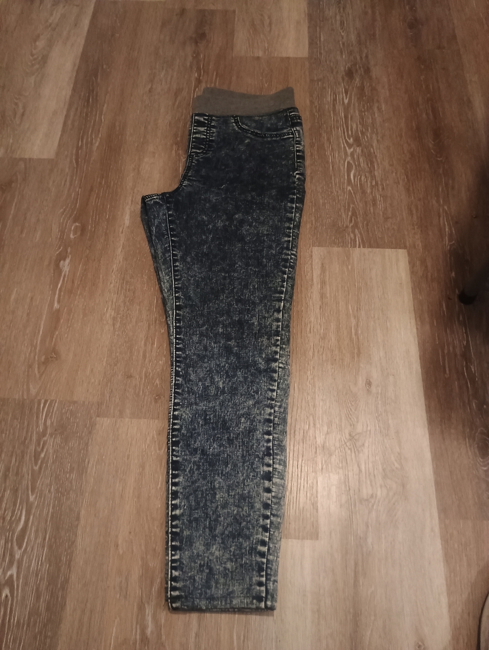 No Boundaries Girl Mid Rise Acid Wash Skinny Jegging Blue Stretch Size M ( 7-9) - Picture 10 of 12